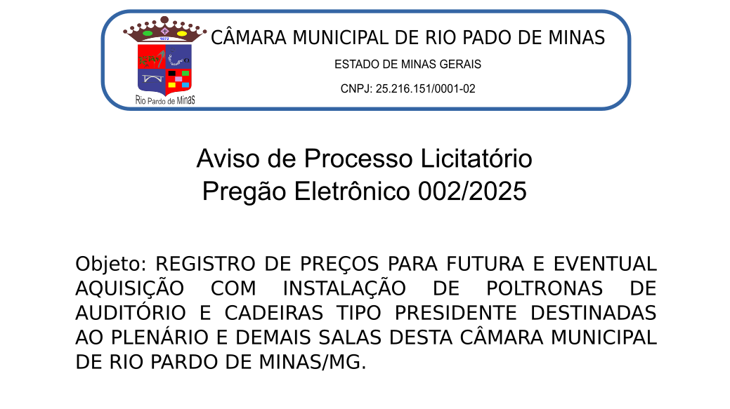 Aviso de Licitação – Pregão Eletrônico 02/2025