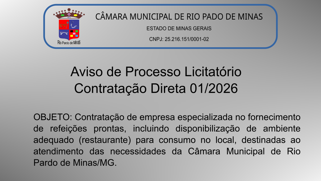 Aviso de Licitação - Contratação Direta 1/2026
