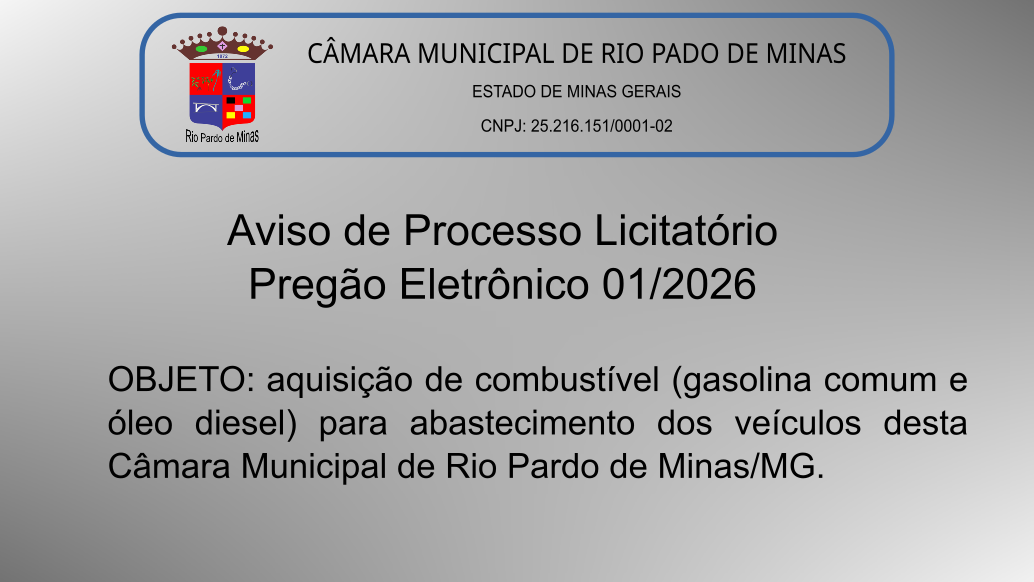 Aviso de Licitação - Pregão Eletrônico 1/2026